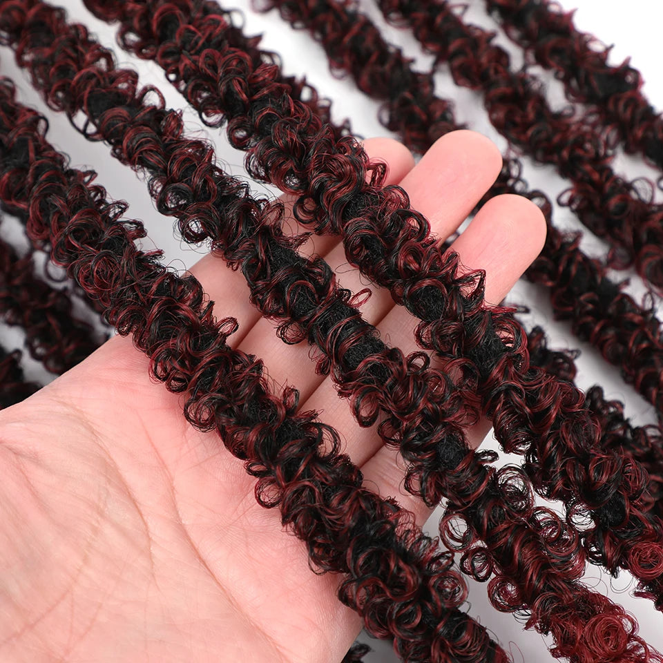 Long Distressed Braids Hair 24 36 Inch Synthetic Pre Looped Butterfly Locs Crochet Braids Extensions For Afro Women Faux Locks