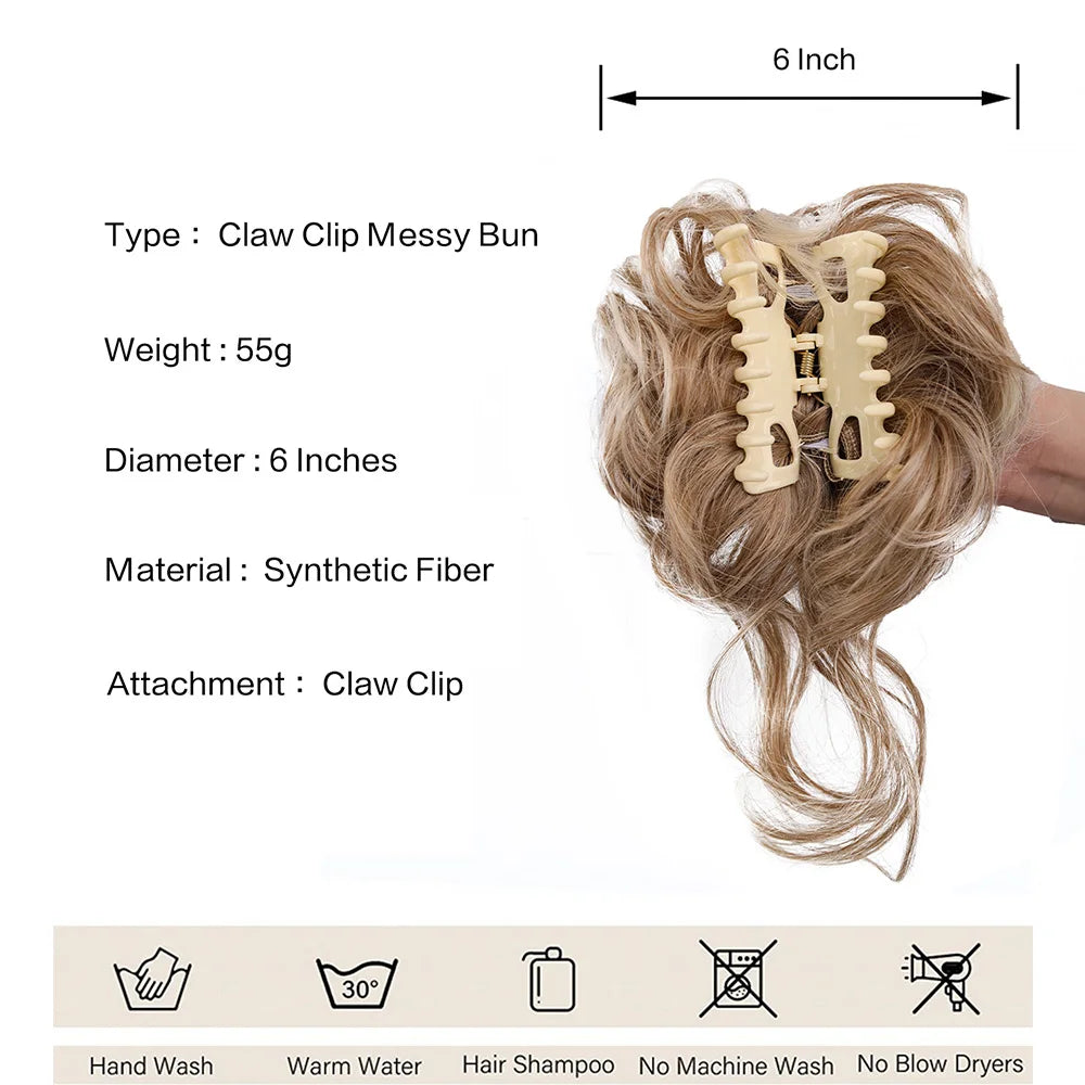 Messy Bun Hair Piece Tousled Updo H air Extensions With Elastic Hair Bands Curly Hair Bun Scrunchie for Women Girls