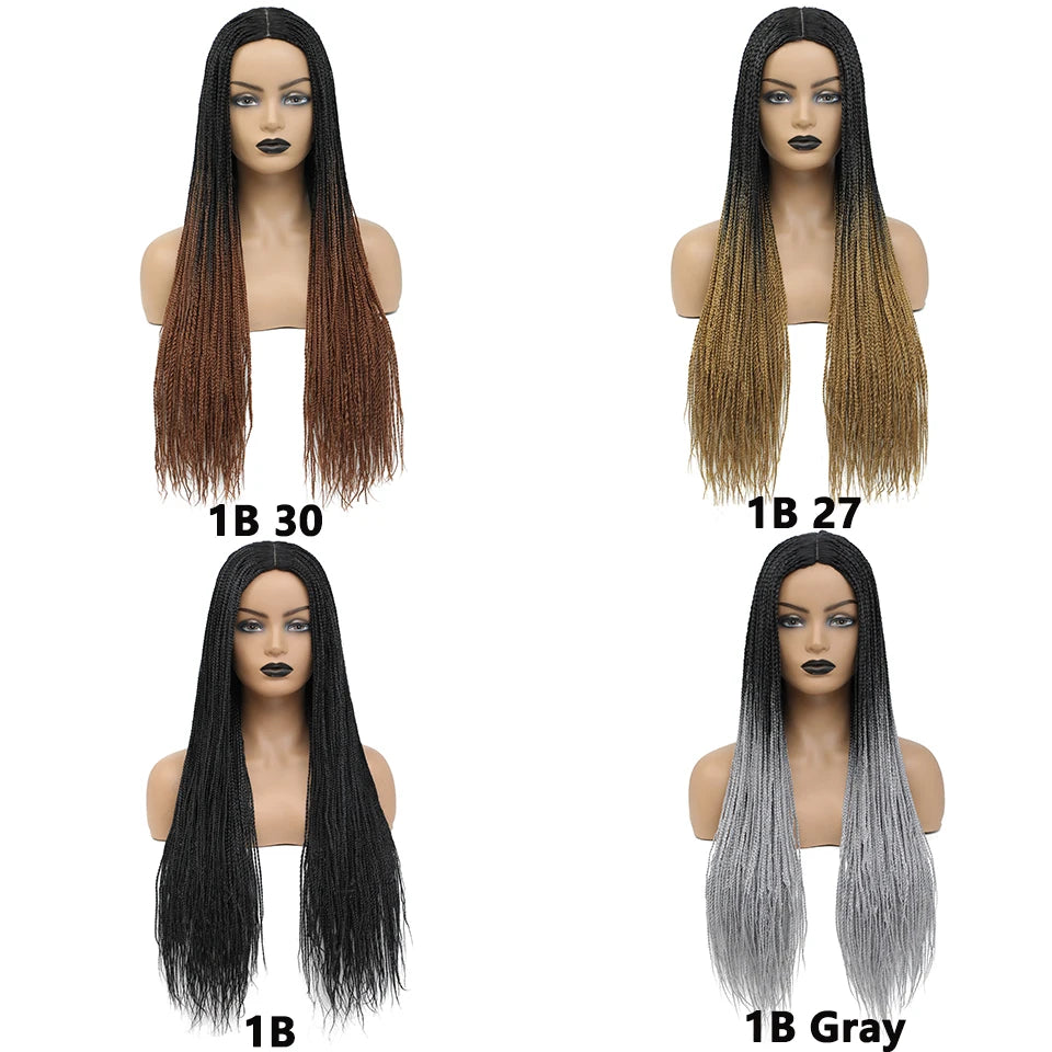 Long Straight Box Braided Wigs 26'' Good Quality Synthetic Twist Braids Wigs Perruque Tresses Africaines Femmes Solde Easy Wear