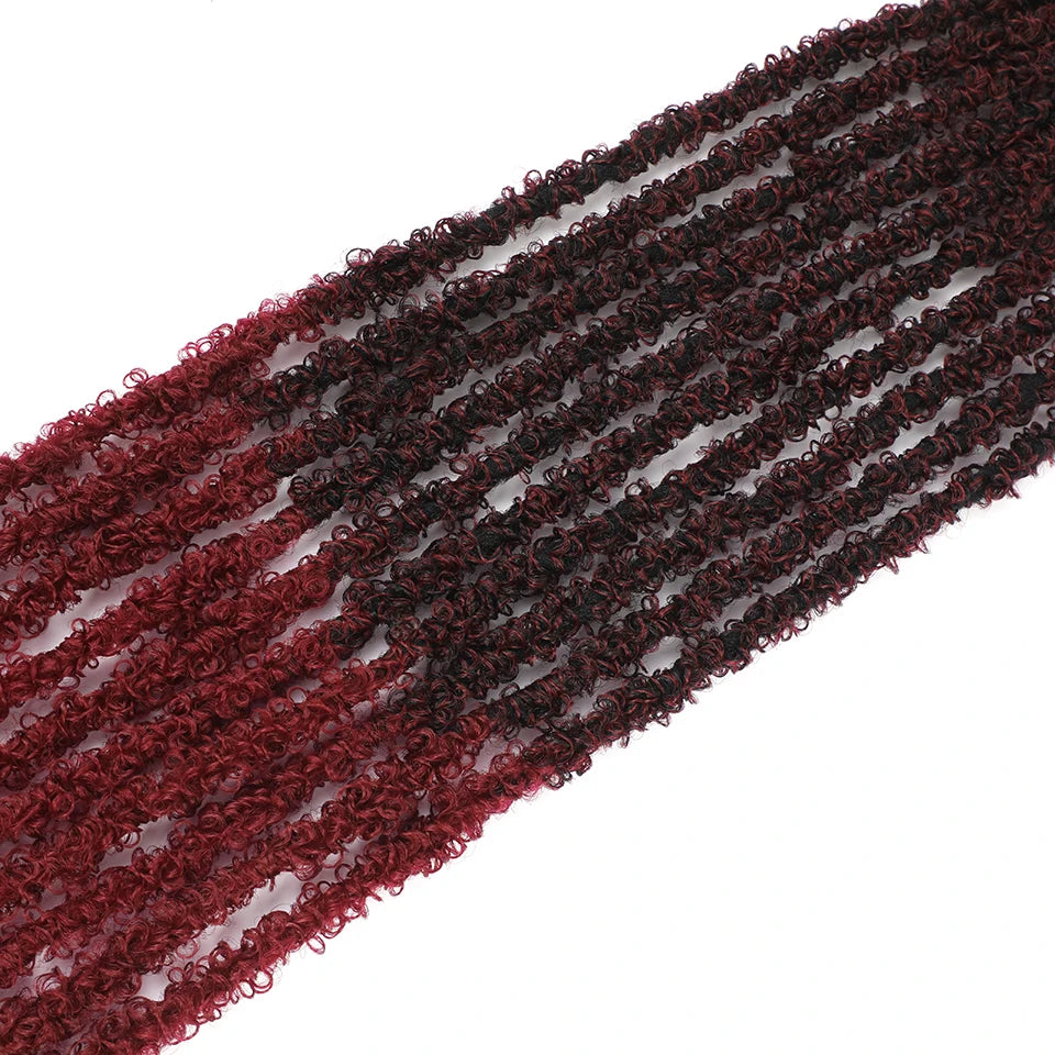 Long Distressed Braids Hair 24 36 Inch Synthetic Pre Looped Butterfly Locs Crochet Braids Extensions For Afro Women Faux Locks