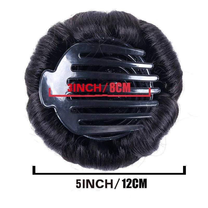 Synthetic Short Donut Curly Claw Hair Chignon Hair Extension Clip in Hairpiece Messy Hair Bun for Women