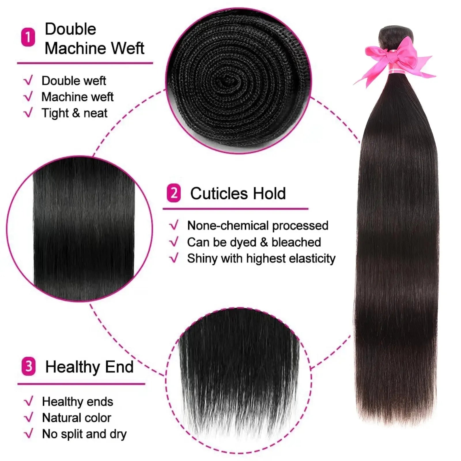 100% Human Hair 30 40 Inch Raw Virgin Unprocessed Extensions Bone Straight Human Hair 4 Bundles Double Weft Bulk Braiding Hair