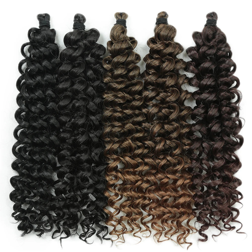 Cherry Curl Hair 10 inch Synthetic Braiding Hair For Women Ombre Brown Kinky Curly Twist Crochet Hair Extension Hair Expo City