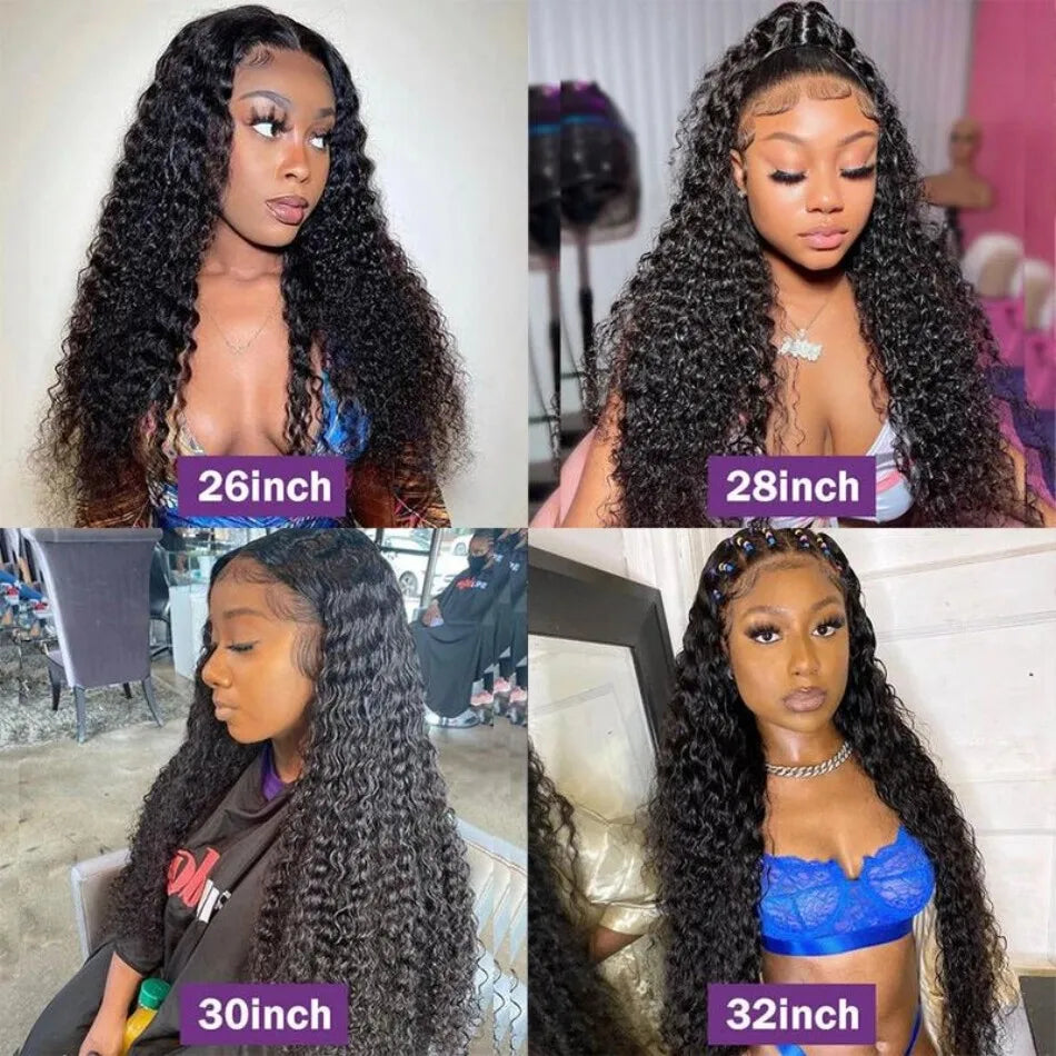 Curly Human Hair Wigs 13X6 Hd Lace Frontal Wig Deep Wave Lace Front Wigs 250 Density Water Wave Brazilian Wigs Original 40 Inch