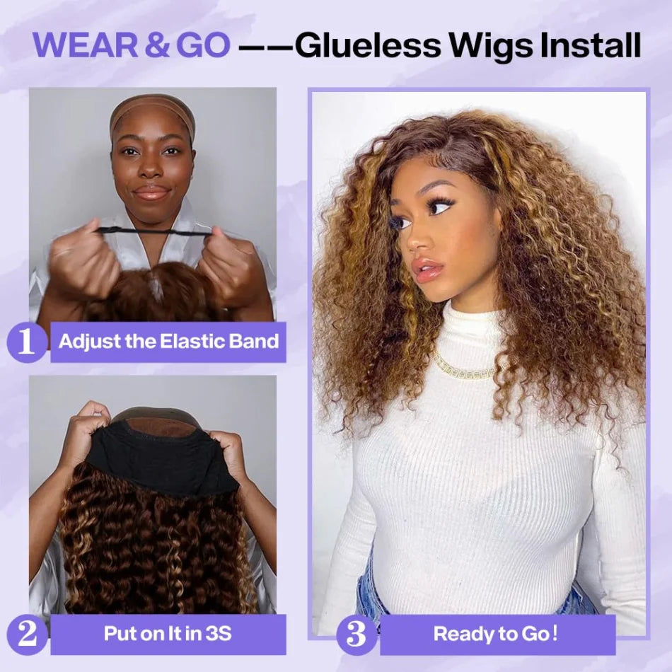 Glueless Lace Wigs Bob Wig Human Hair 100% Deep Wave Short Human Hair Wigs Highlight 5X5 Hd Lace Closure Wig Pre Plucked Pre Cut