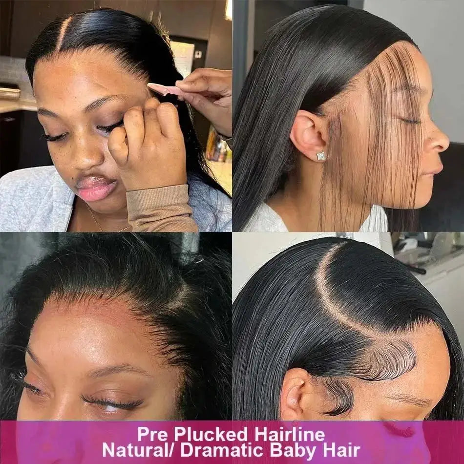 40 42 Inch Bone Straight Human Hair Wigs 13x6 HD Transparent Lace Frontal Wigs Glueless Straight Lace Front Human Hair Wigs