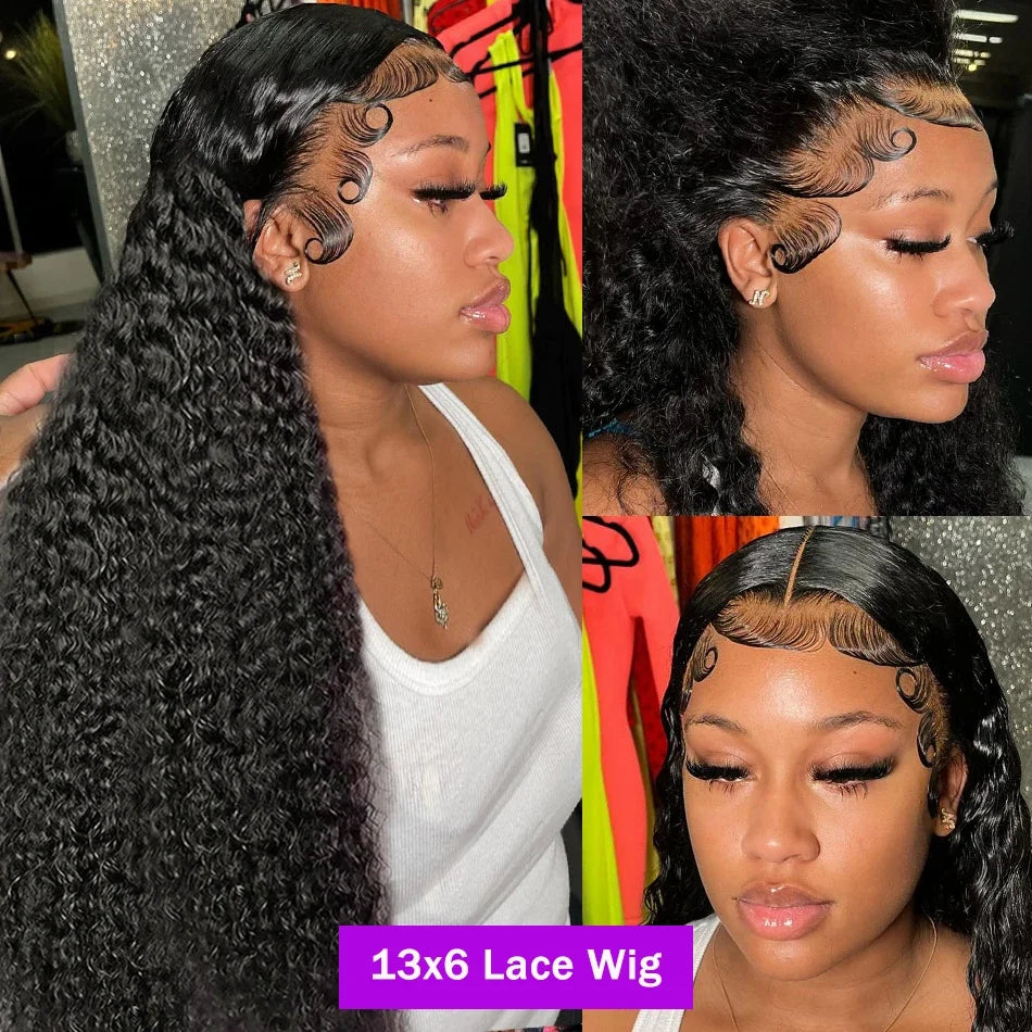 40 Inch Water Curly Front Wig 13x4 13x6 HD Lace Frontal Human Hair Wig 360 Lace Loose Deep Wave Lace Front Wigs For Black Women