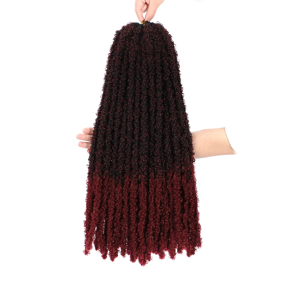 Long Distressed Braids Hair 24 36 Inch Synthetic Pre Looped Butterfly Locs Crochet Braids Extensions For Afro Women Faux Locks