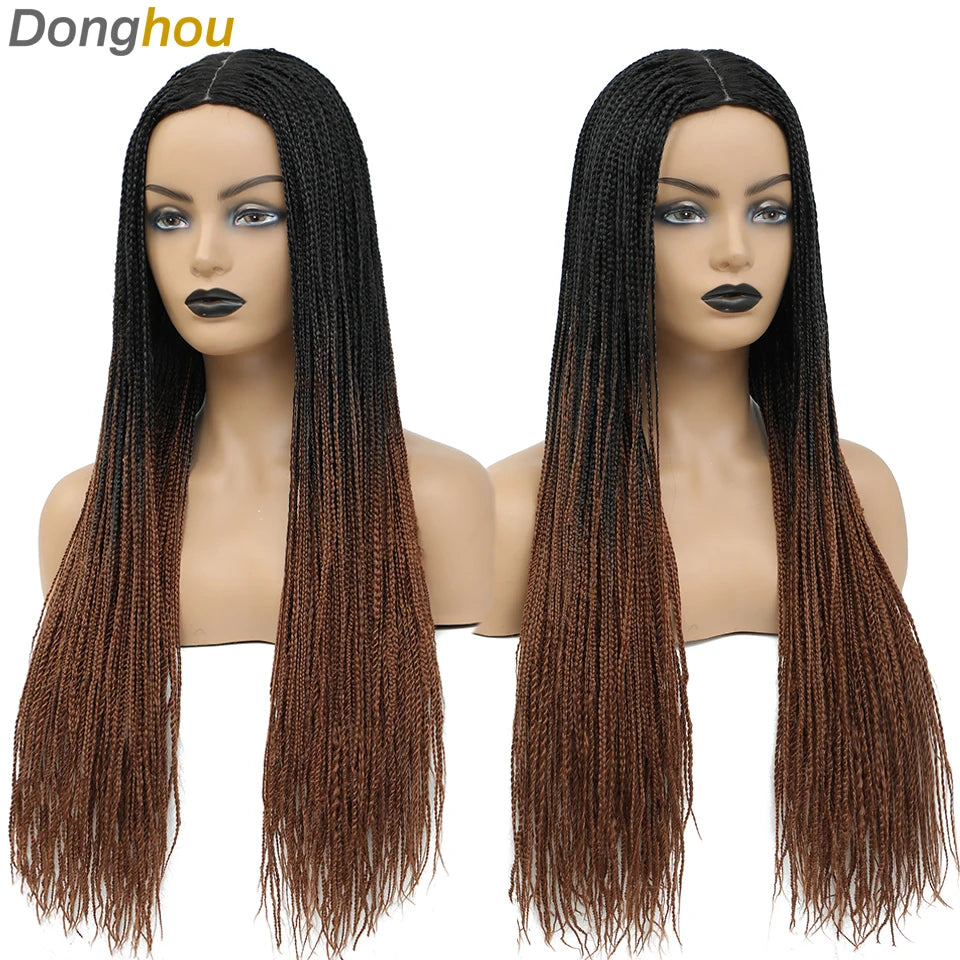 Long Straight Box Braided Wigs 26'' Good Quality Synthetic Twist Braids Wigs Perruque Tresses Africaines Femmes Solde Easy Wear