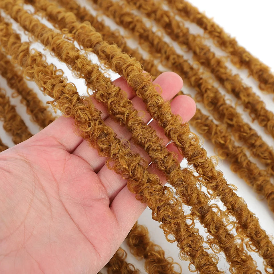 24 36 Inch Pre Looped Butterfly Locs Crochet Hair Extensions Synthetic Distressed Braids For Afro Women Faux Locks Braiding Hair