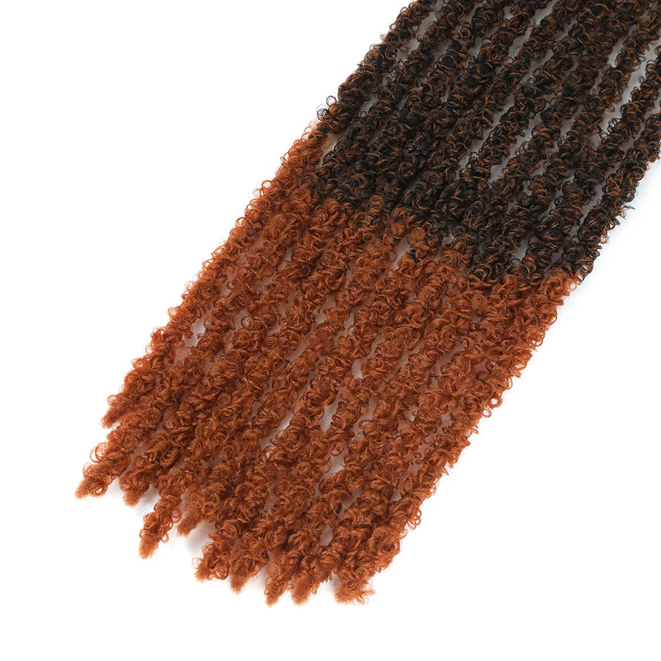 24 36 Inch Pre Looped Butterfly Locs Crochet Hair Extensions Synthetic Distressed Braids For Afro Women Faux Locks Braiding Hair