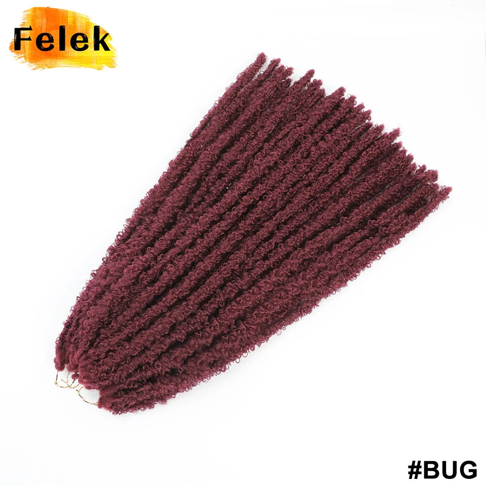 Long Distressed Braids Hair 24 36 Inch Synthetic Pre Looped Butterfly Locs Crochet Braids Extensions For Afro Women Faux Locks
