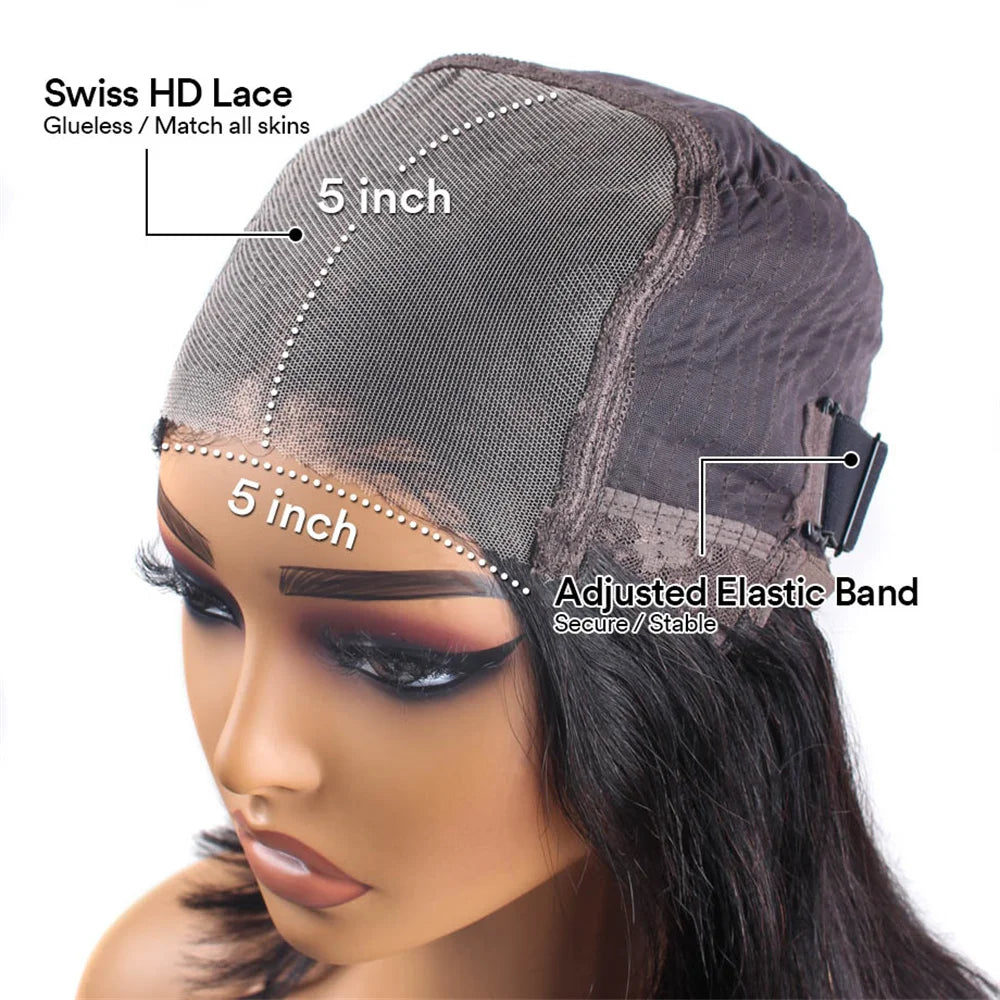 Glueless Lace Wigs Bob Wig Human Hair 100% Deep Wave Short Human Hair Wigs Highlight 5X5 Hd Lace Closure Wig Pre Plucked Pre Cut