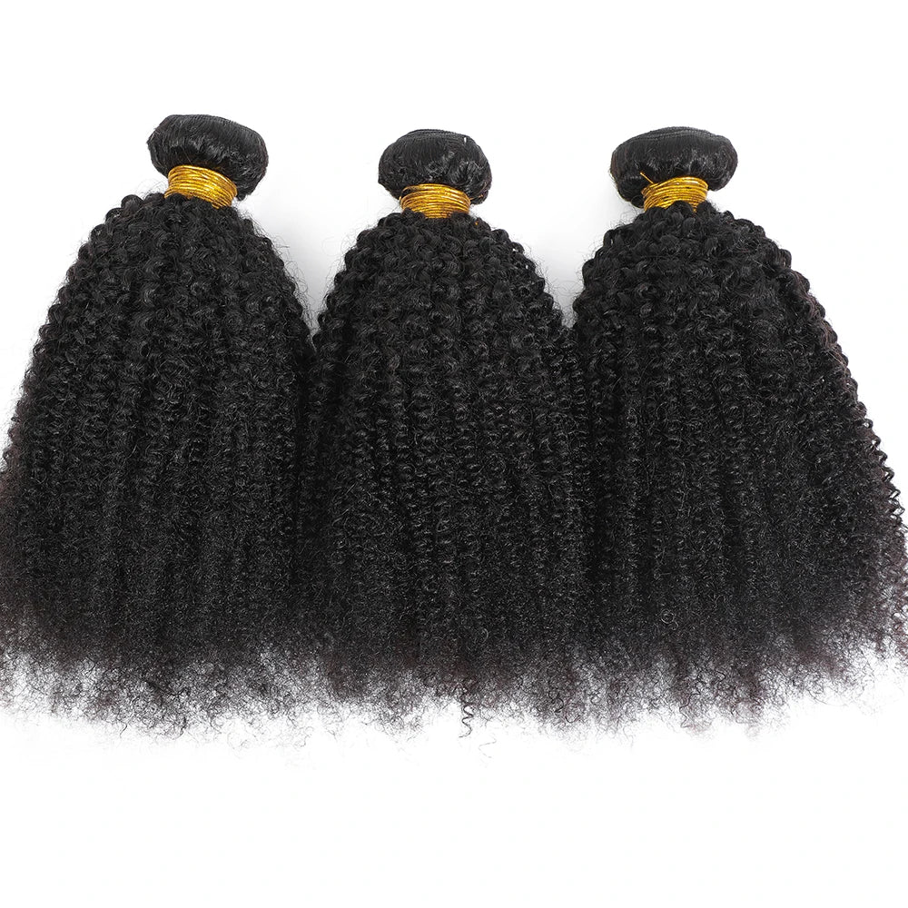 Raw Indian Afro Kinky Curly Human Hair Bundles 4B 4C Natural Virgin Curly Soft Real Human Hair Weave Bundle Hair Extension Weft