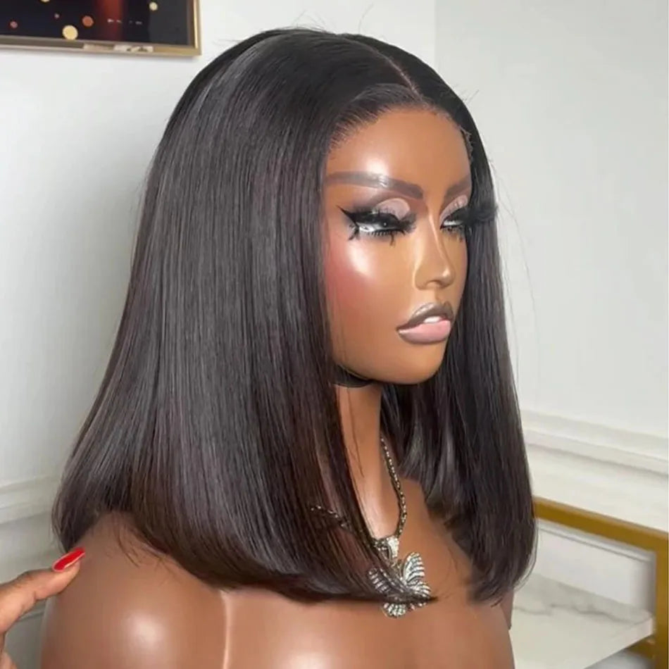 250% Density Straight Wear And Go Glueless Bob Wig For Women Ready To Go Human Hair Wigs 13x4 Lace Closure Wig 100% Human Hair
