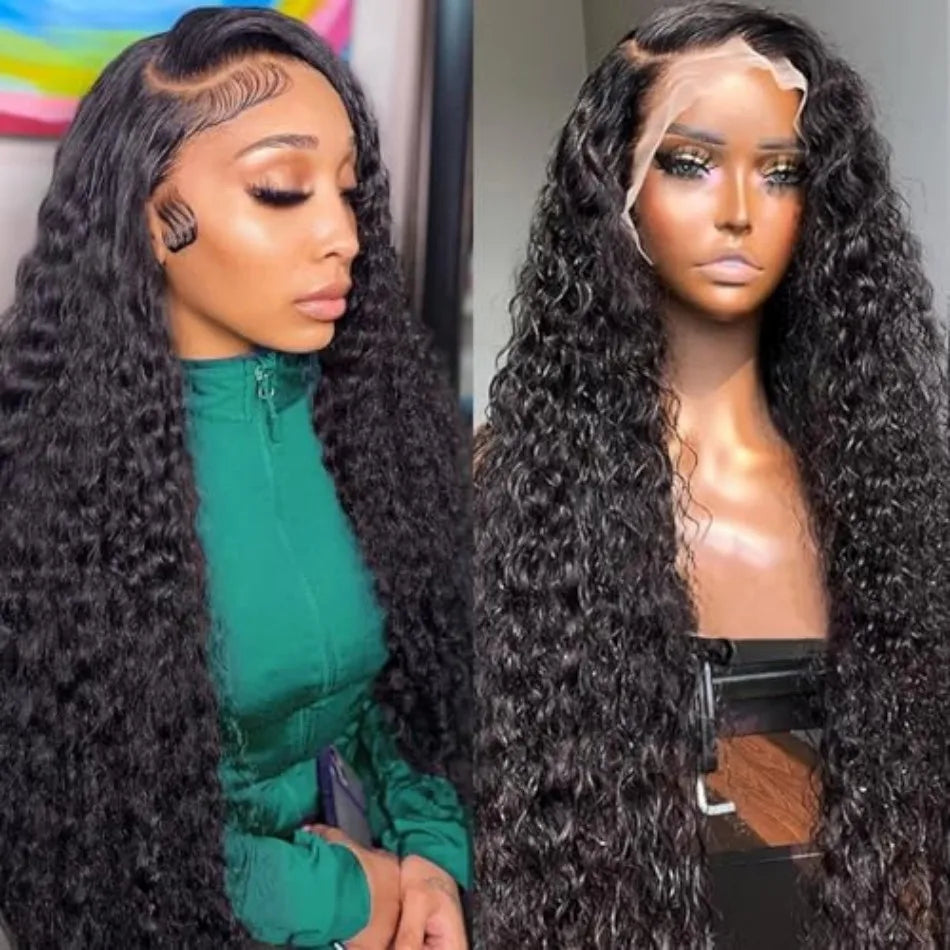 Curly Human Hair Wigs 13X6 Hd Lace Frontal Wig Deep Wave Lace Front Wigs 250 Density Water Wave Brazilian Wigs Original 40 Inch