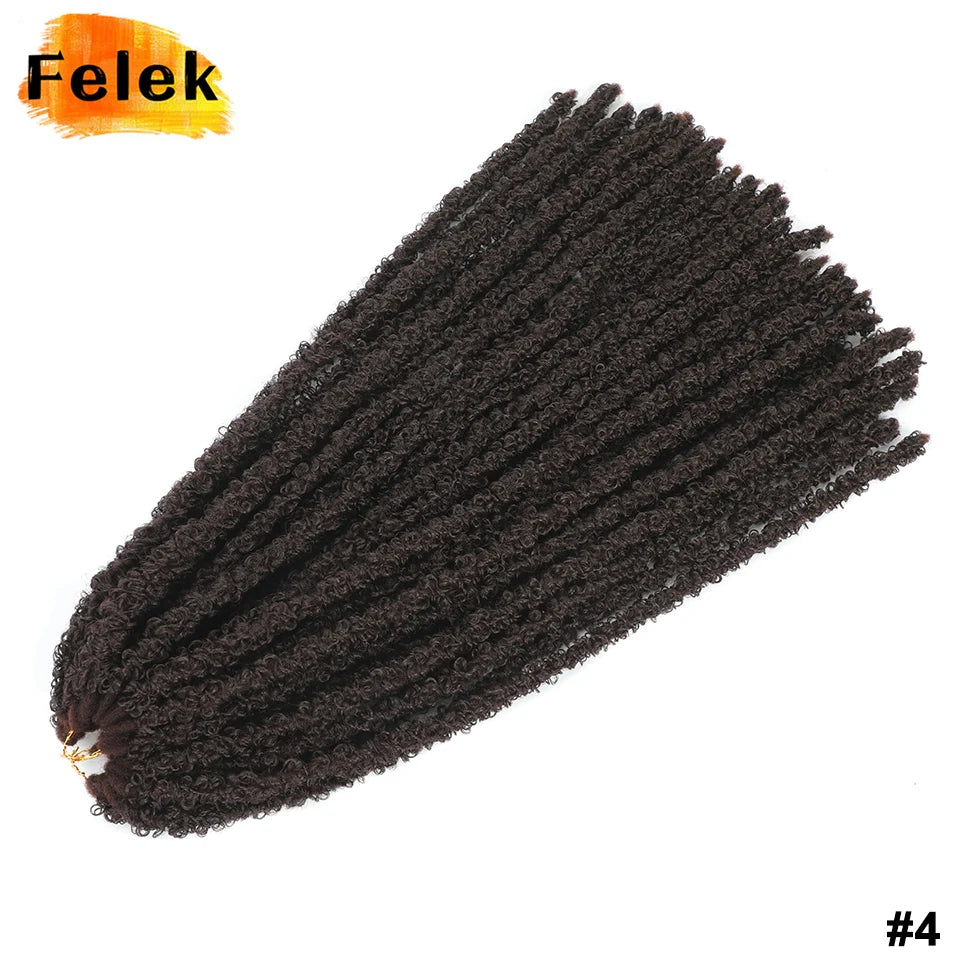 Long Distressed Braids Hair 24 36 Inch Synthetic Pre Looped Butterfly Locs Crochet Braids Extensions For Afro Women Faux Locks