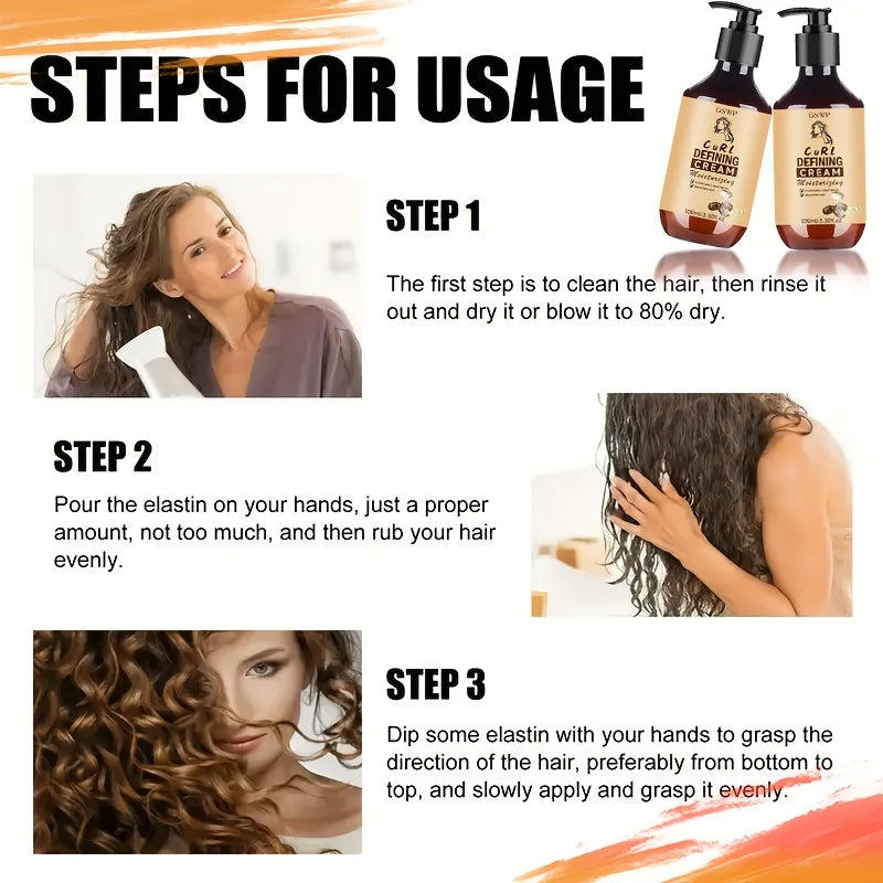 GSWP Castor Oil Curl Defining Cream, Delivers shine, tames frizz, provides lightweight hydration, nourishes, defines hair,100ml.