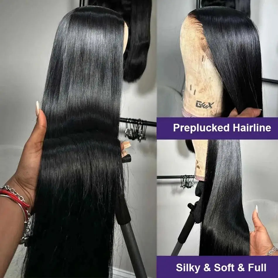 40 42 Inch Bone Straight Human Hair Wigs 13x6 HD Transparent Lace Frontal Wigs Glueless Straight Lace Front Human Hair Wigs