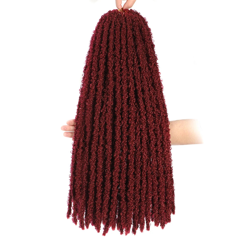 Long Distressed Braids Hair 24 36 Inch Synthetic Pre Looped Butterfly Locs Crochet Braids Extensions For Afro Women Faux Locks