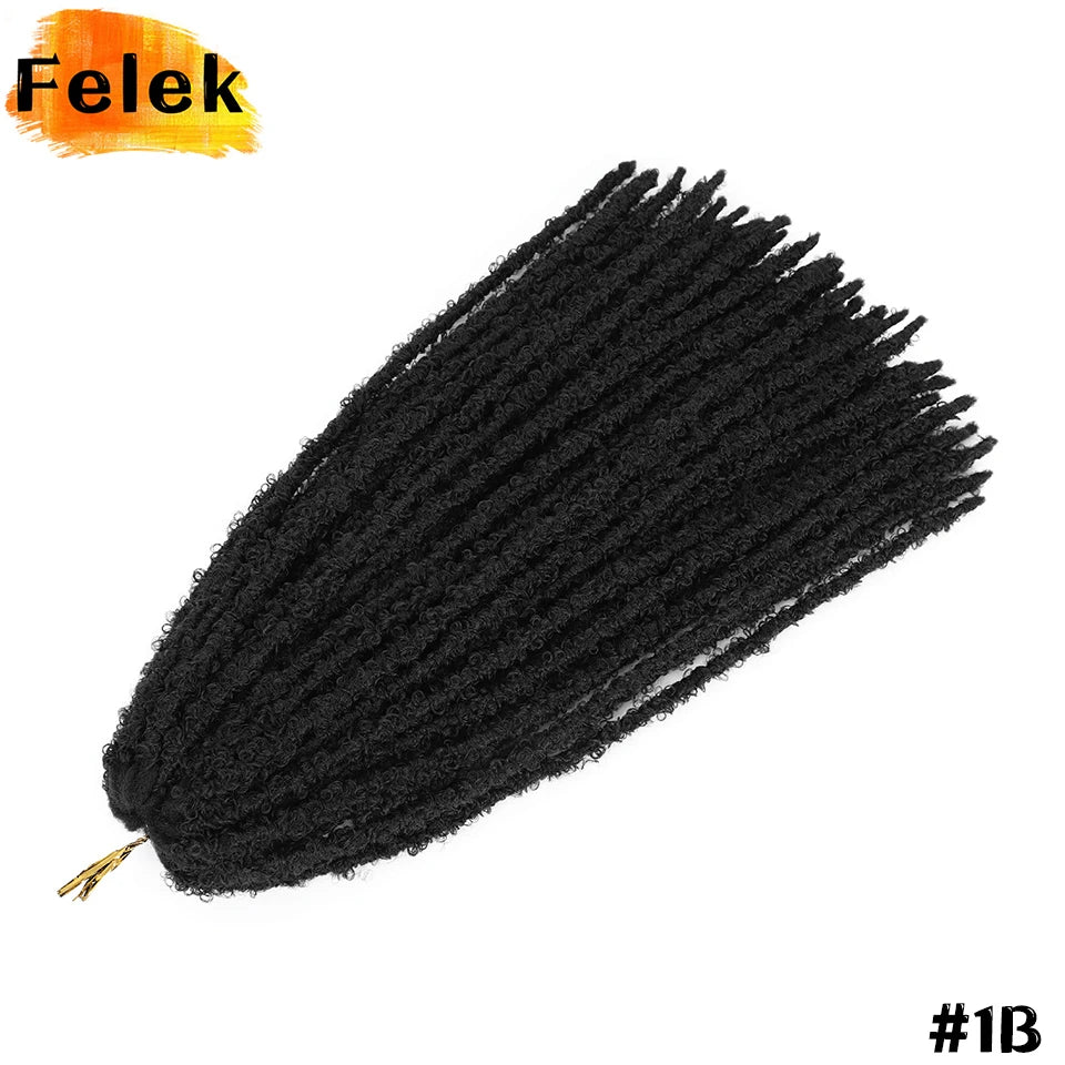 24 36 Inch Pre Looped Butterfly Locs Crochet Hair Extensions Synthetic Distressed Braids For Afro Women Faux Locks Braiding Hair