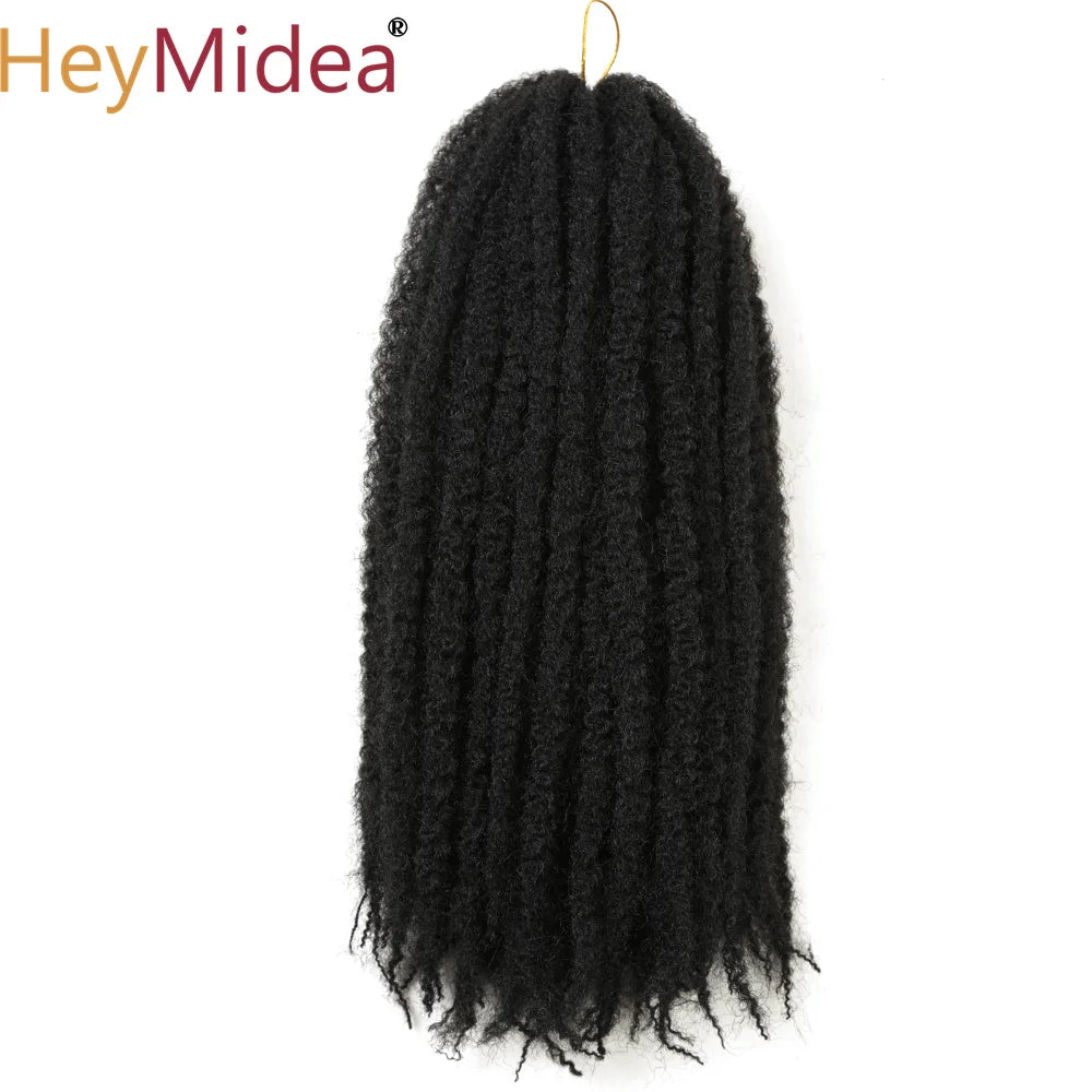Marley Hair for Twists 18 Inch Long Afro Kinky Marley Braids Hair Kanekalon Synthetic Marley Braiding Hair Extensions Heymidea