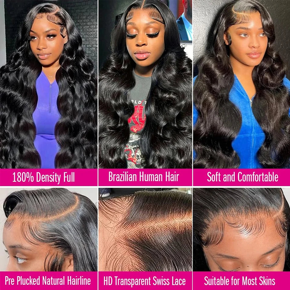 Ready To Wear Glueless Wigs Human Hair Body Wave 13x4 13x6 Lace Front Wig No Glue Pre Cut Lace Frontal Wig For Black Women 220%