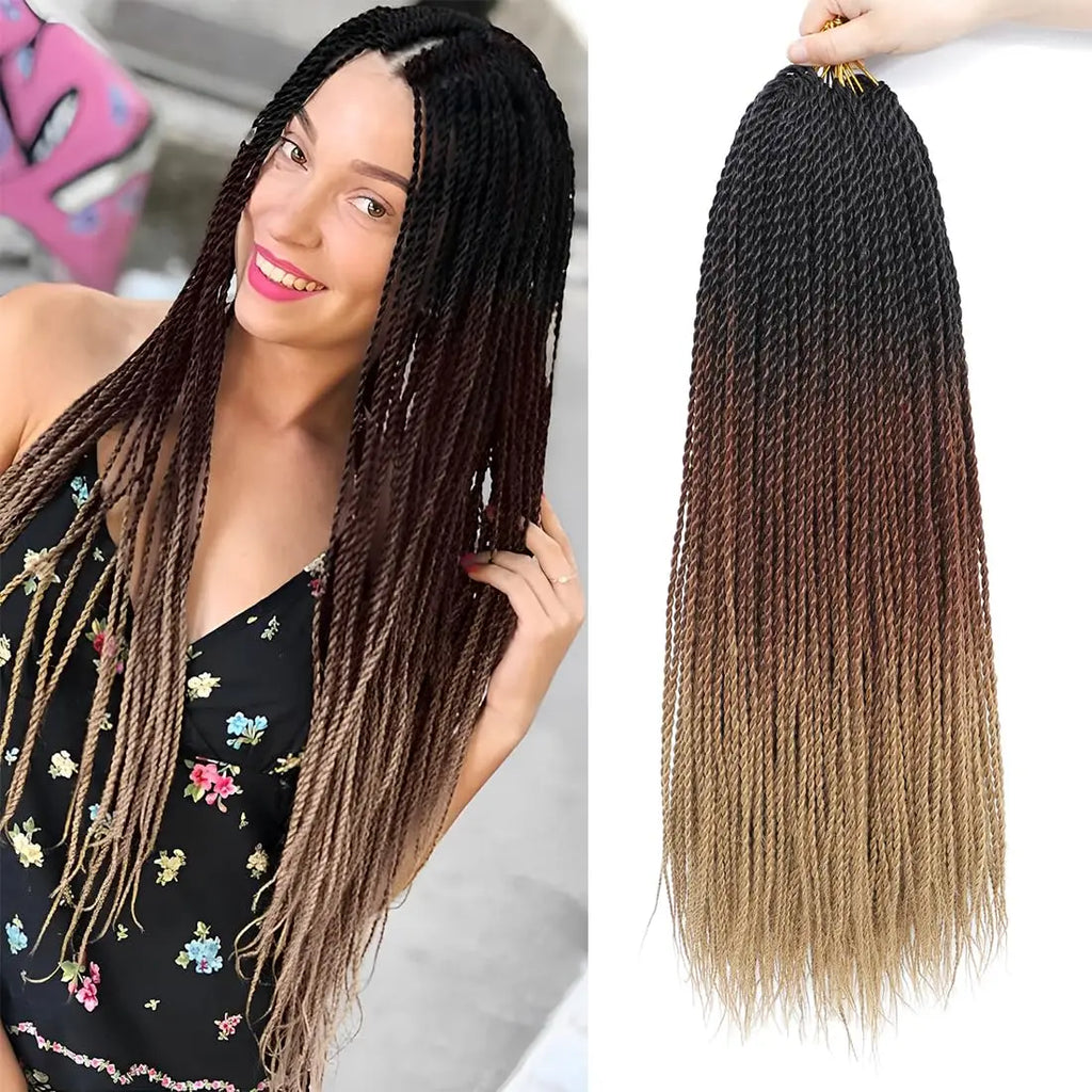 Senegalese Twist Crochet Hair for Women Pre Looped Crochet Braids Micro Twist Crochet Synthetic Hai