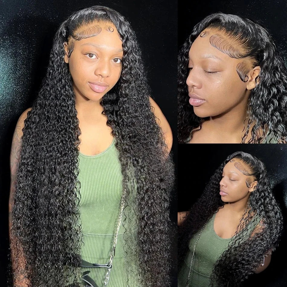 40 Inch Water Curly Front Wig 13x4 13x6 HD Lace Frontal Human Hair Wig 360 Lace Loose Deep Wave Lace Front Wigs For Black Women