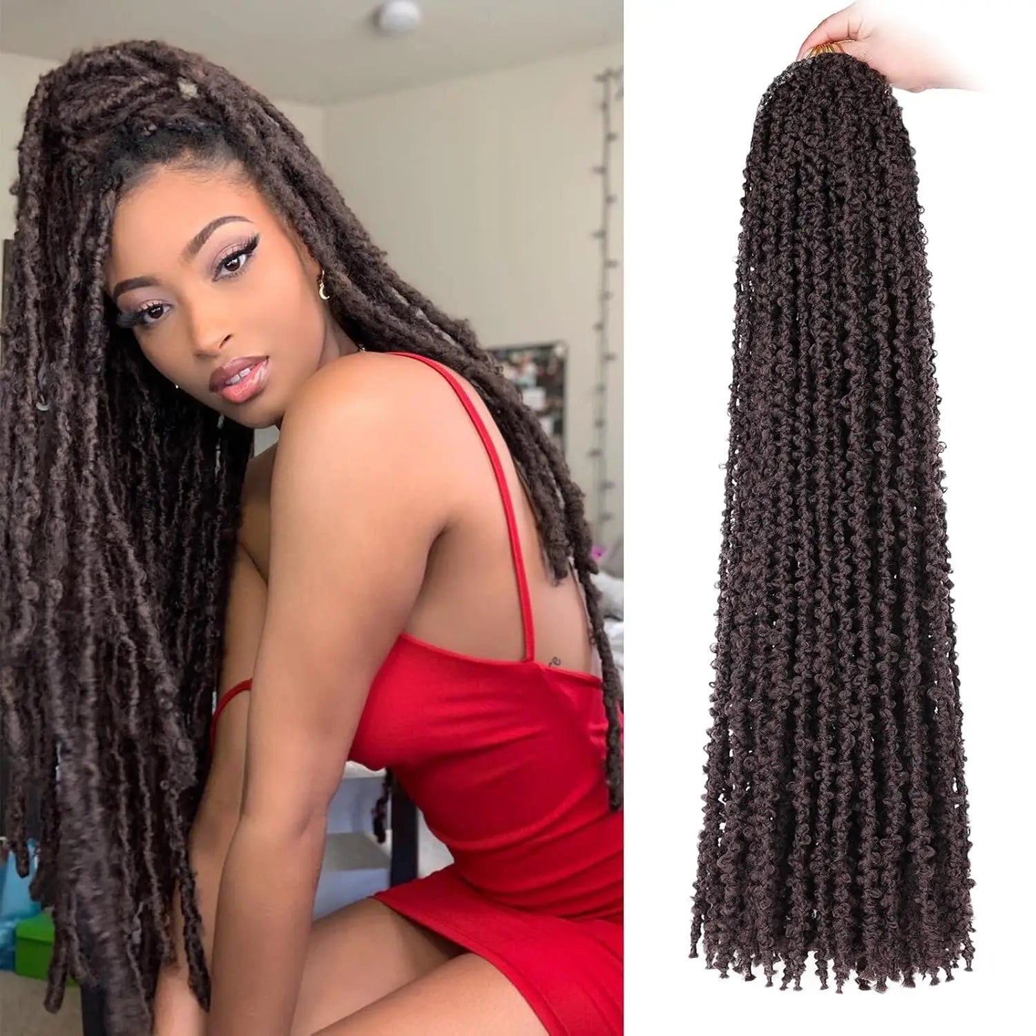 14/18/22/30 inch 1/3/8 Packs Distressed Butterfly Locs Crochet Hair, Soft Big Butterfly Distressed Locs Crochet Hair Synthetic