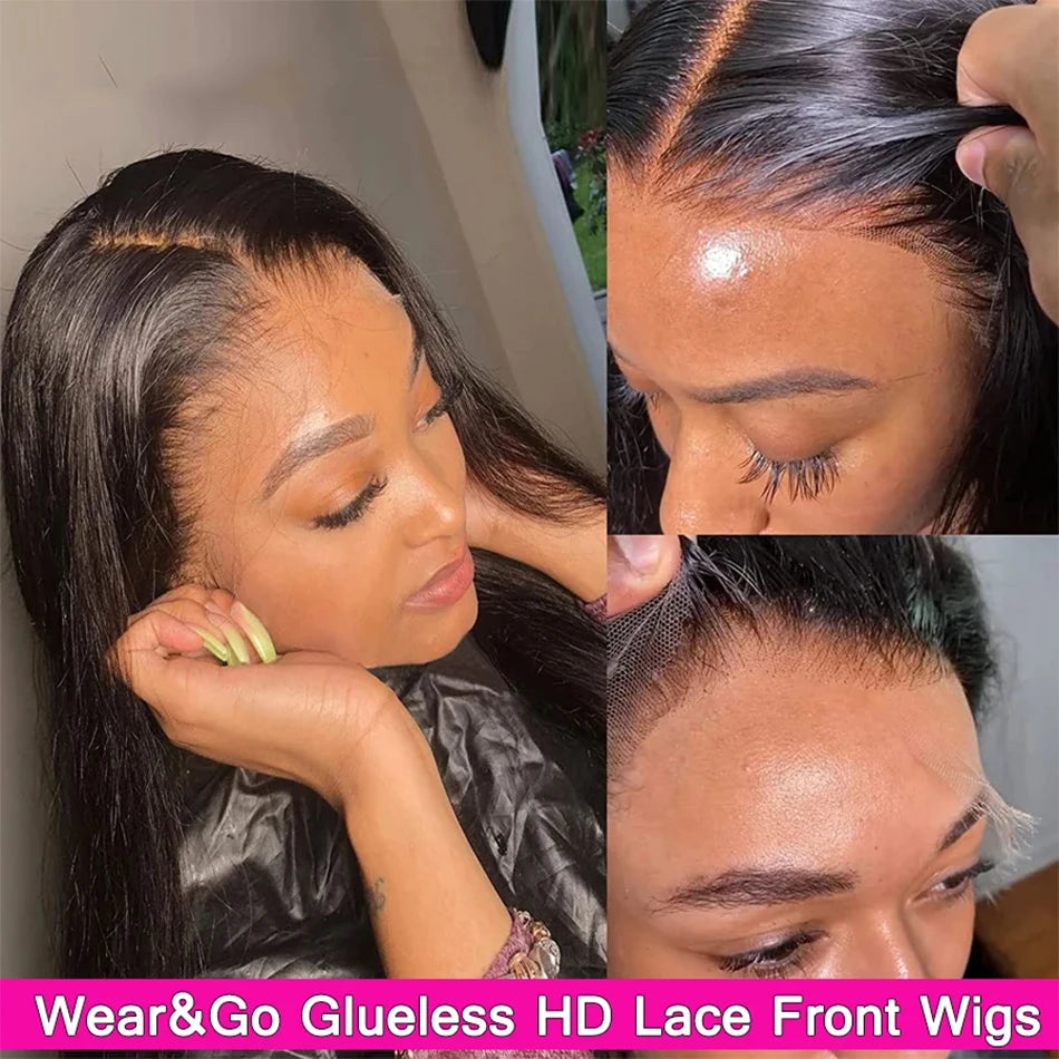 Wear And Go Glueless 13×4 Bone Straight Lace Front Human Hair Wigs Tissage Lace Closure Wigs For Women Perruque Cheveux Humain