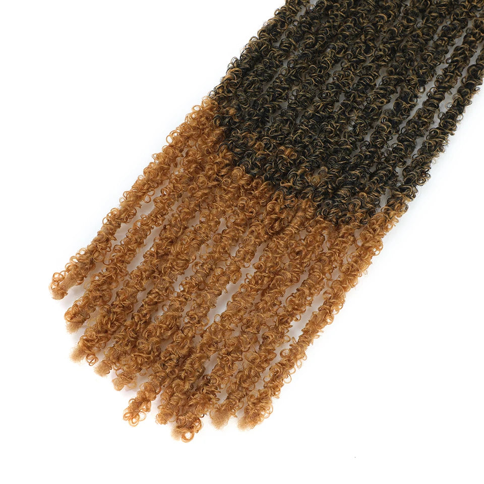 Long Distressed Braids Hair 24 36 Inch Synthetic Pre Looped Butterfly Locs Crochet Braids Extensions For Afro Women Faux Locks