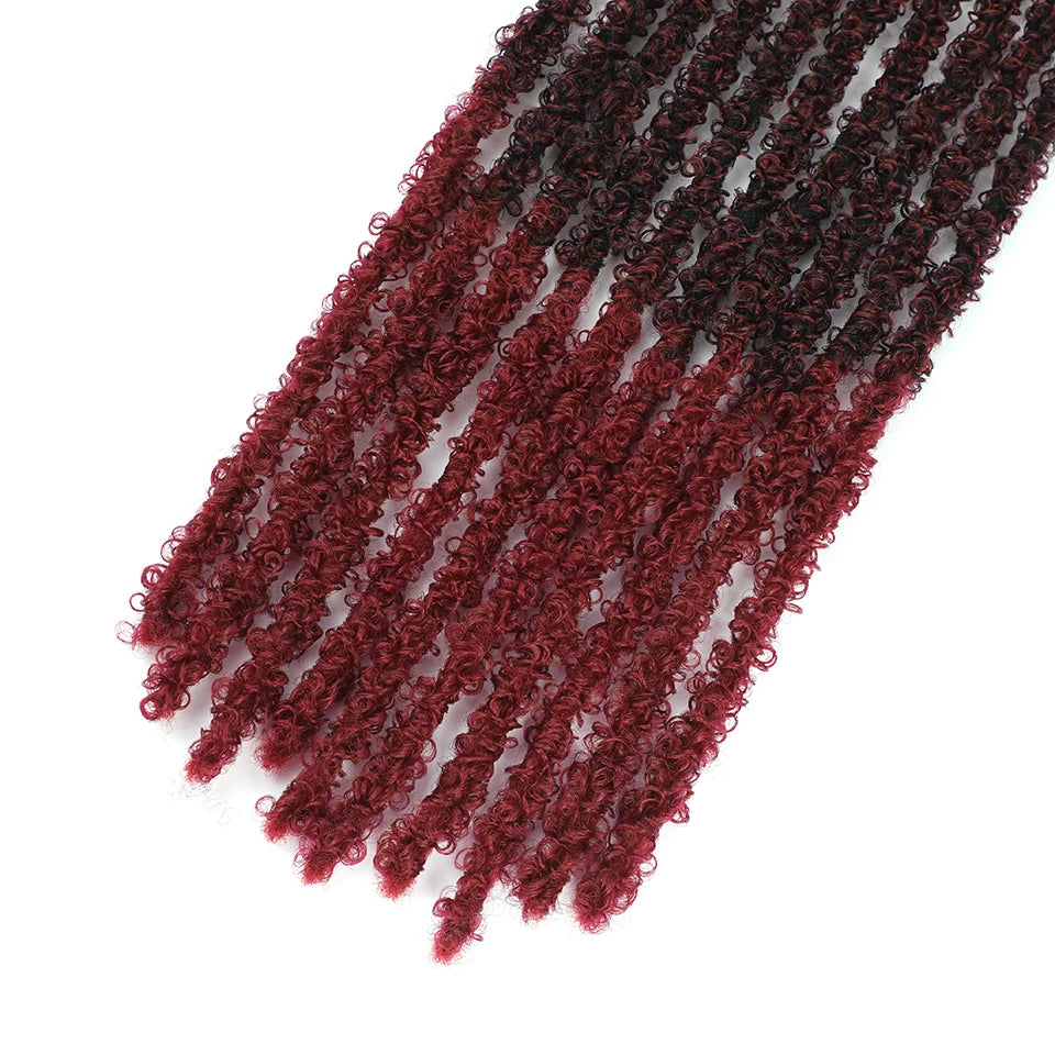 Long Distressed Braids Hair 24 36 Inch Synthetic Pre Looped Butterfly Locs Crochet Braids Extensions For Afro Women Faux Locks