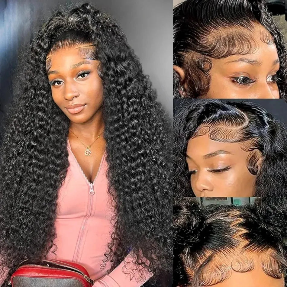 Curly Human Hair Wigs 13X6 Hd Lace Frontal Wig Deep Wave Lace Front Wigs 250 Density Water Wave Brazilian Wigs Original 40 Inch