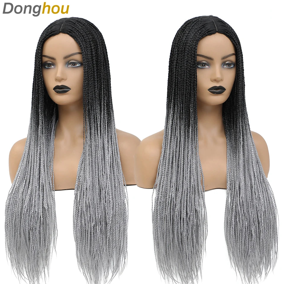 Long Straight Box Braided Wigs 26'' Good Quality Synthetic Twist Braids Wigs Perruque Tresses Africaines Femmes Solde Easy Wear