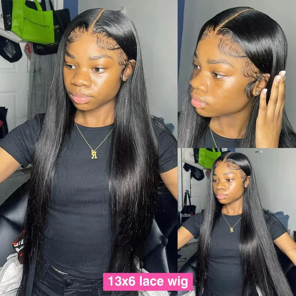 40 42 Inch Bone Straight Human Hair Wigs 13x6 HD Transparent Lace Frontal Wigs Glueless Straight Lace Front Human Hair Wigs