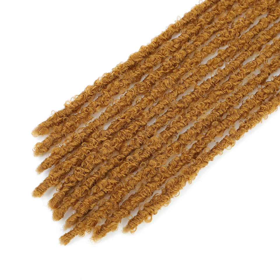 24 36 Inch Pre Looped Butterfly Locs Crochet Hair Extensions Synthetic Distressed Braids For Afro Women Faux Locks Braiding Hair