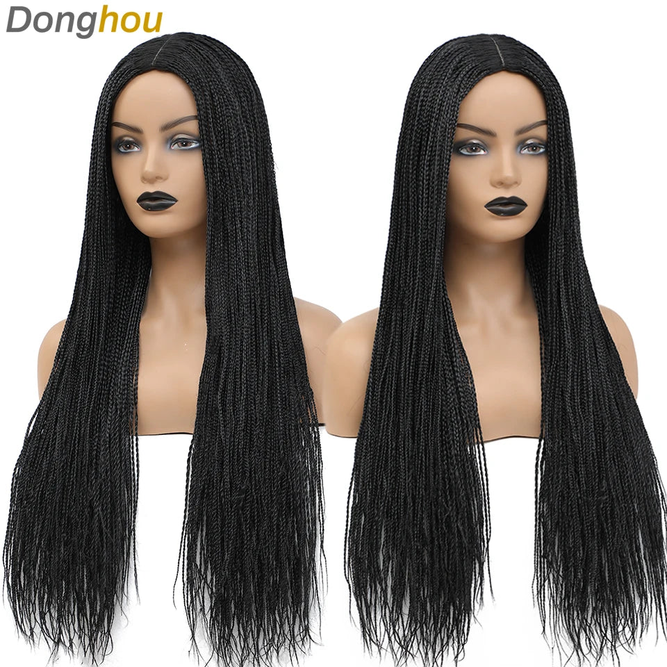 Long Straight Box Braided Wigs 26'' Good Quality Synthetic Twist Braids Wigs Perruque Tresses Africaines Femmes Solde Easy Wear