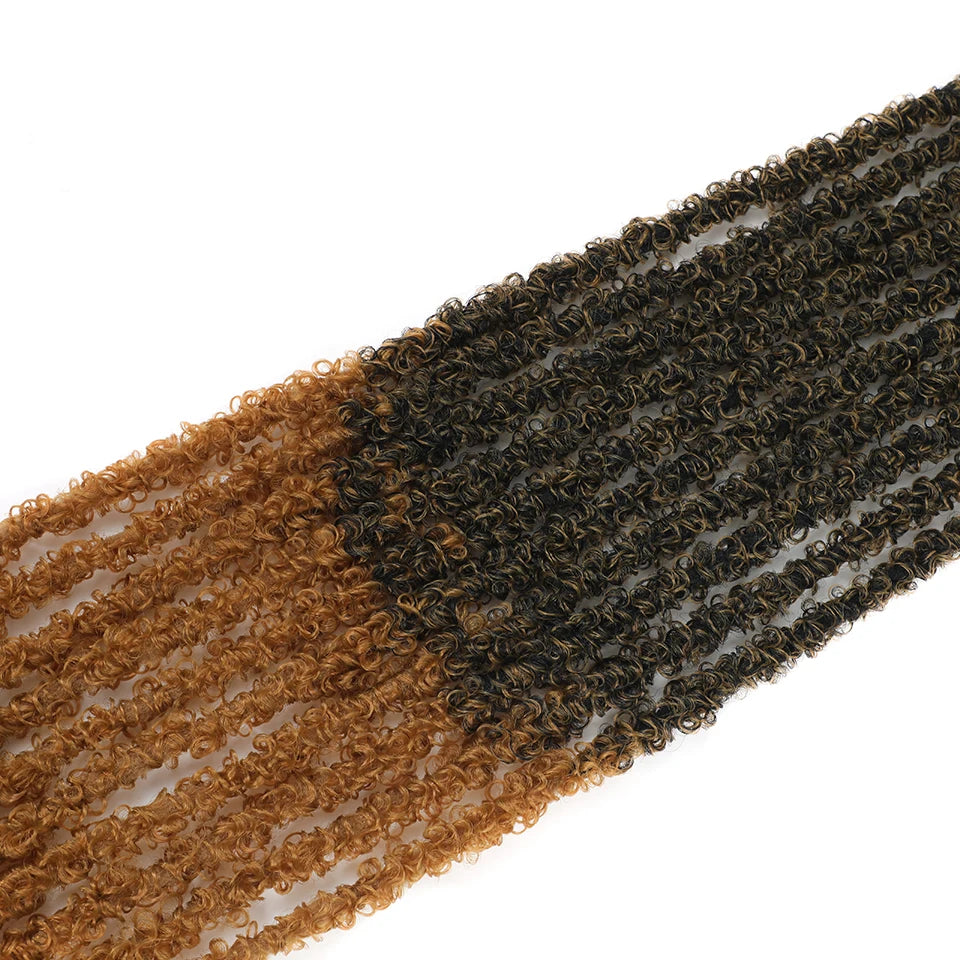 24 36 Inch Pre Looped Butterfly Locs Crochet Hair Extensions Synthetic Distressed Braids For Afro Women Faux Locks Braiding Hair