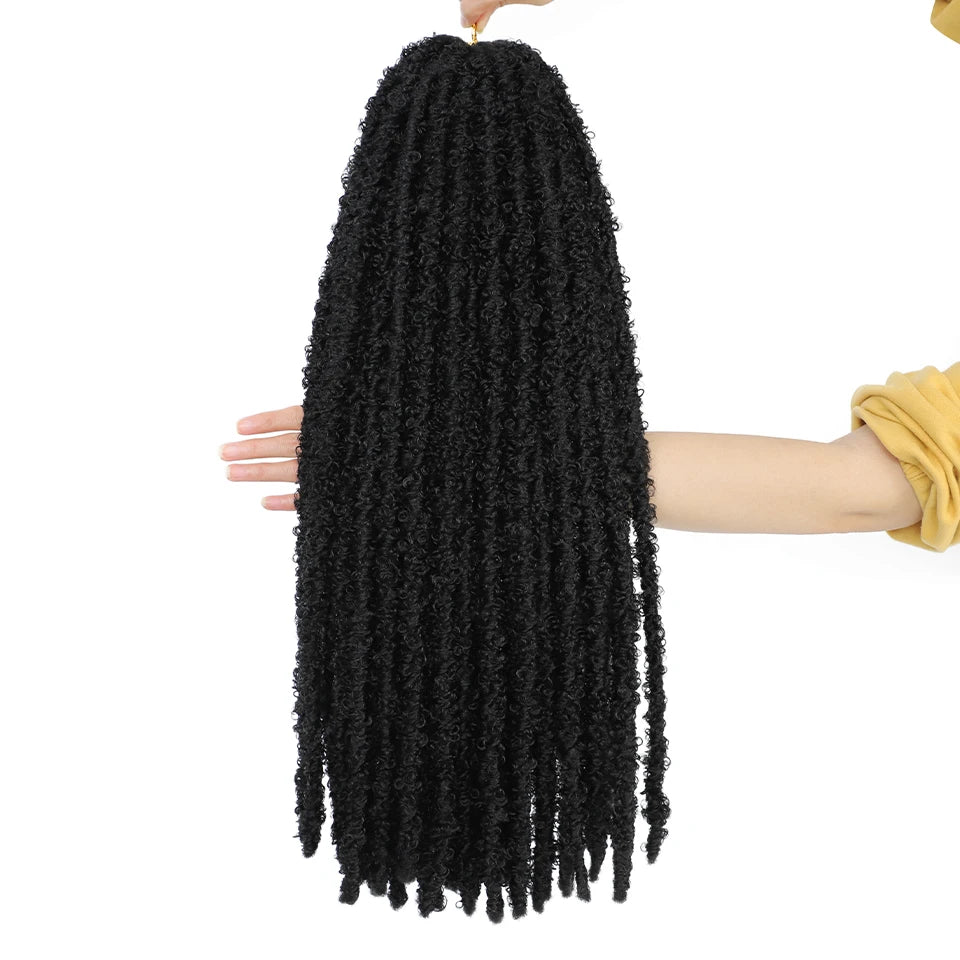 24 36 Inch Pre Looped Butterfly Locs Crochet Hair Extensions Synthetic Distressed Braids For Afro Women Faux Locks Braiding Hair