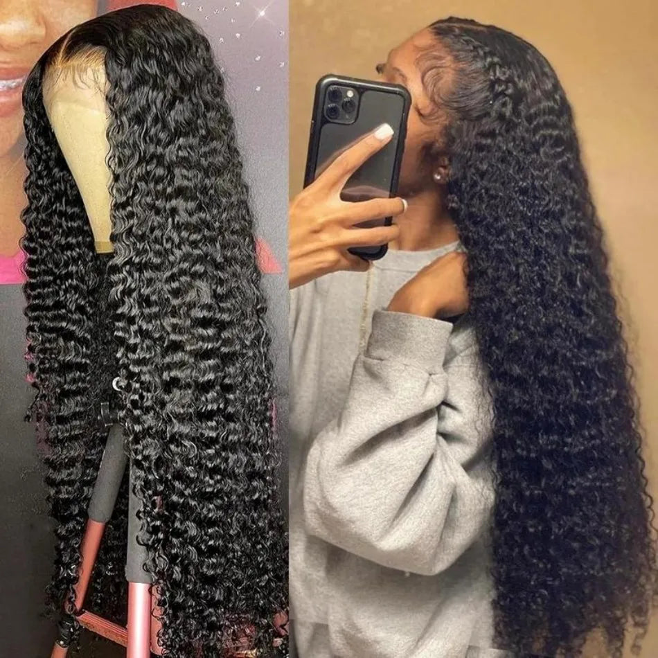 Curly Human Hair Wigs 13X6 Hd Lace Frontal Wig Deep Wave Lace Front Wigs 250 Density Water Wave Brazilian Wigs Original 40 Inch