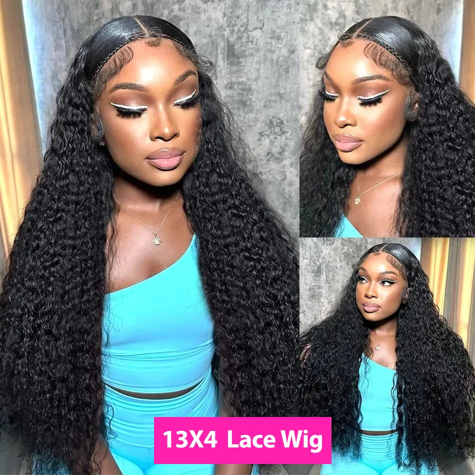 40 Inch Water Curly Front Wig 13x4 13x6 HD Lace Frontal Human Hair Wig 360 Lace Loose Deep Wave Lace Front Wigs For Black Women