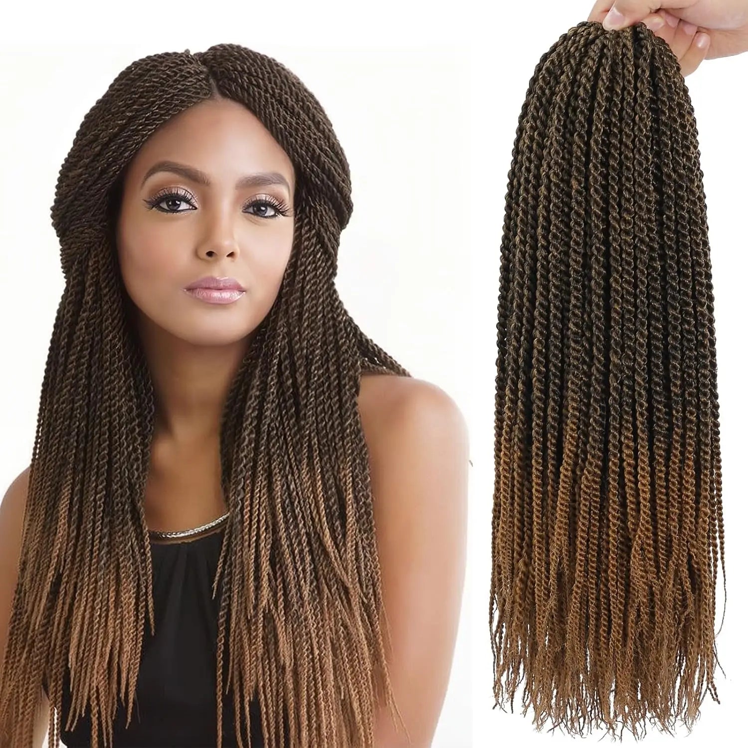Senegalese Twist Crochet Hair for Women Pre Looped Crochet Braids Micro Twist Crochet Synthetic Hai
