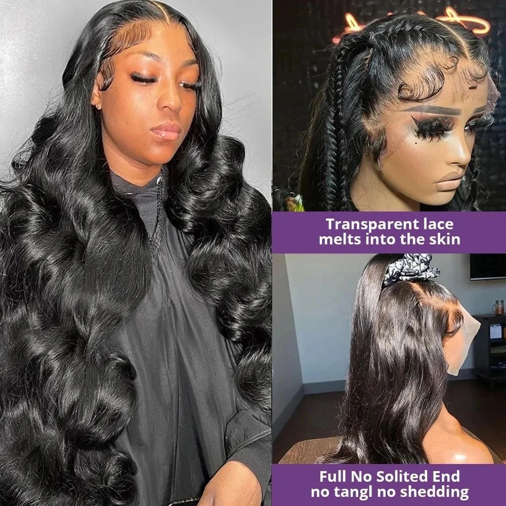 30 40 Inch Body Wave 13x6 Hd Transparent Lace Frontal Wig Human Hair 13x4 PrePlucked Lace Wigs For Women 360 Lace Front Hair Wig