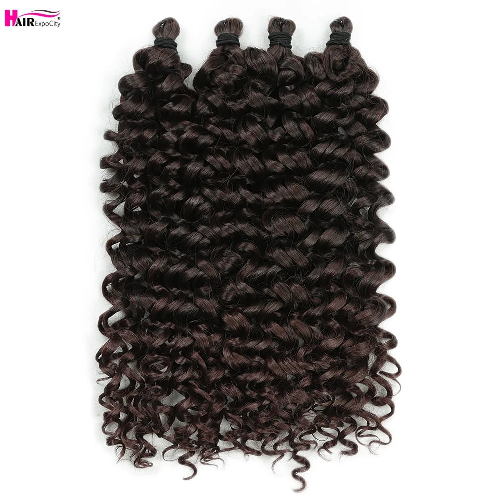 Cherry Curl Hair 10 inch Synthetic Braiding Hair For Women Ombre Brown Kinky Curly Twist Crochet Hair Extension Hair Expo City