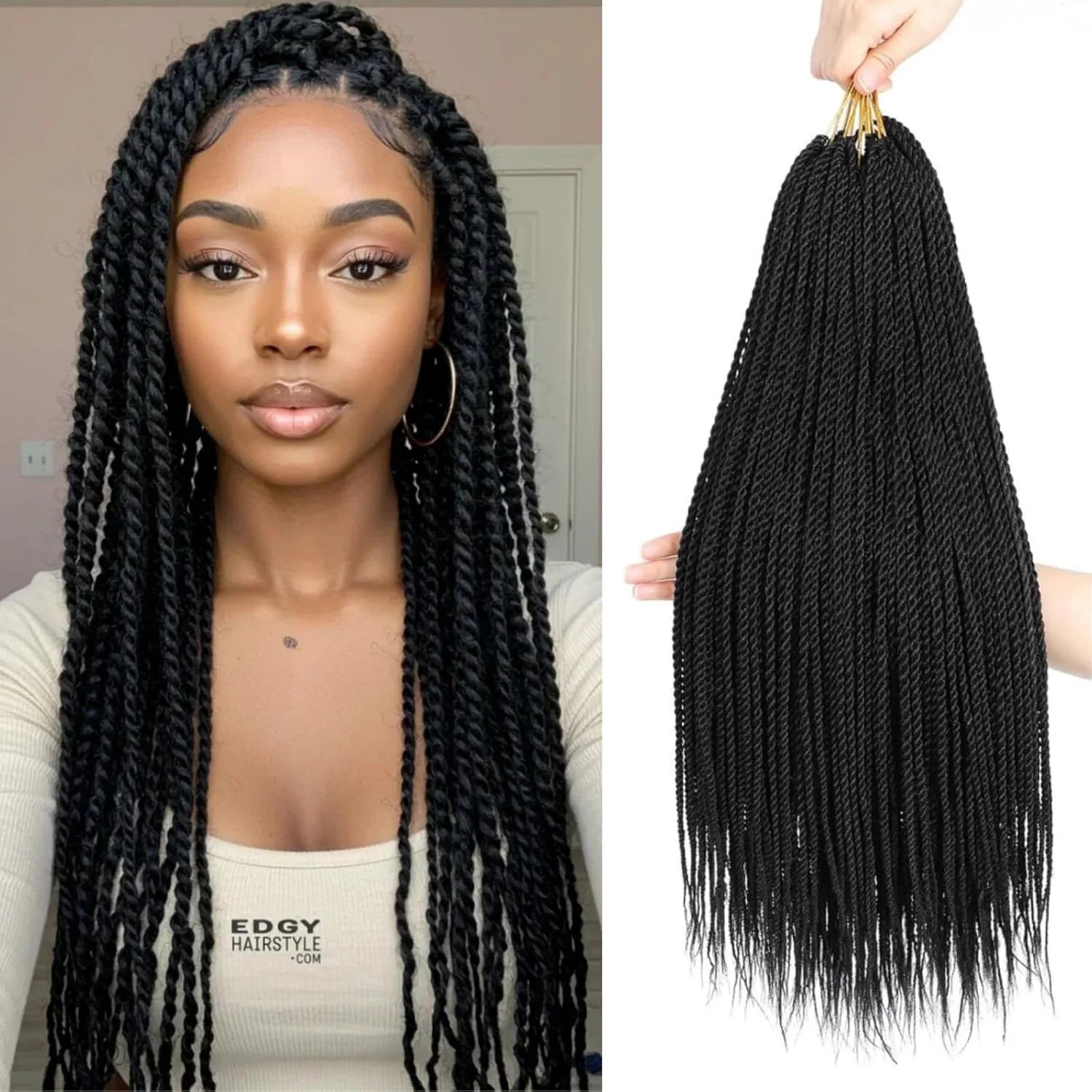 Senegalese Twist Crochet Hair for Women Pre Looped Crochet Braids Micro Twist Crochet Synthetic Hai