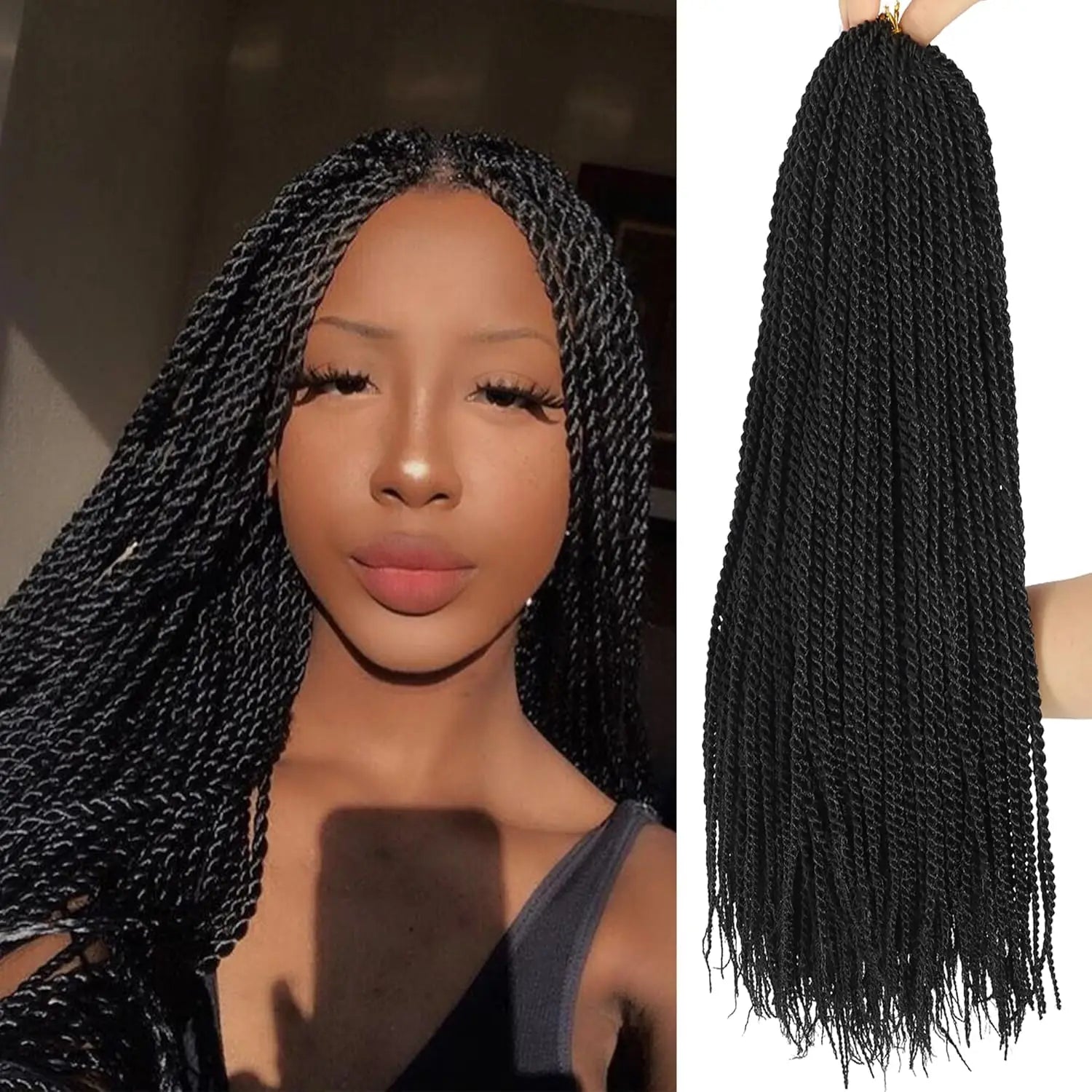 Senegalese Twist Crochet Hair for Women Pre Looped Crochet Braids Micro Twist Crochet Synthetic Hai