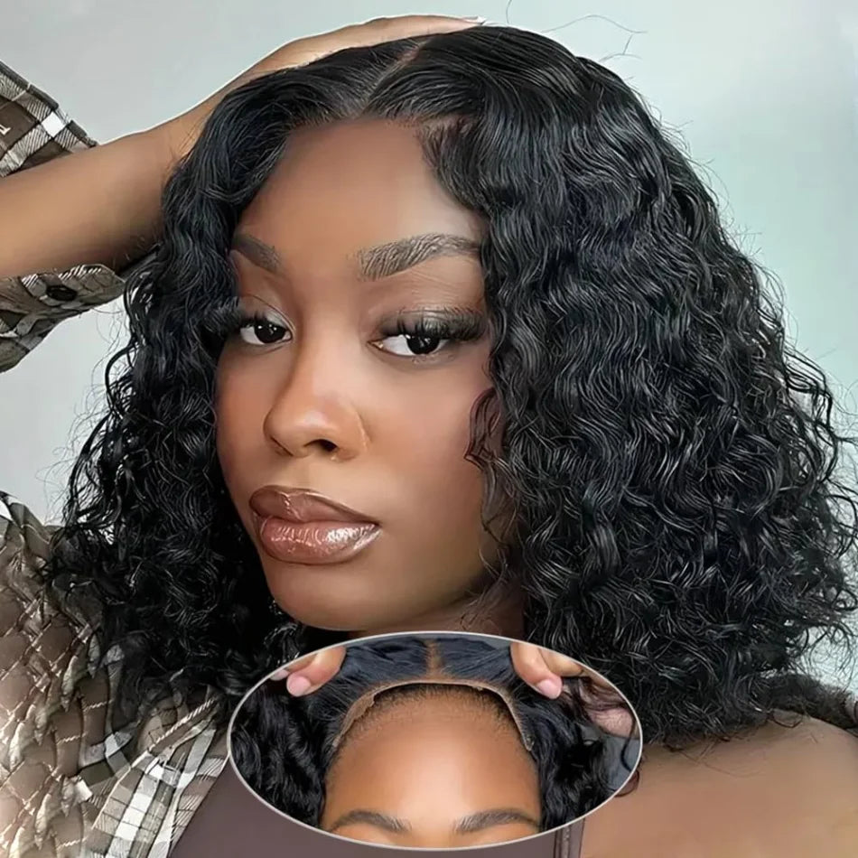 Glueless Lace Wigs Bob Wig Human Hair 100% Deep Wave Short Human Hair Wigs Highlight 5X5 Hd Lace Closure Wig Pre Plucked Pre Cut