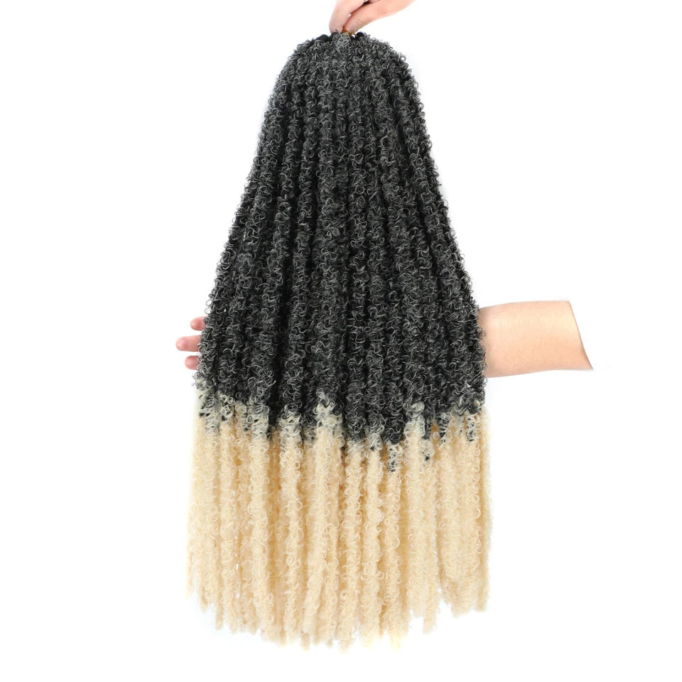 24 36 Inch Pre Looped Butterfly Locs Crochet Hair Extensions Synthetic Distressed Braids For Afro Women Faux Locks Braiding Hair