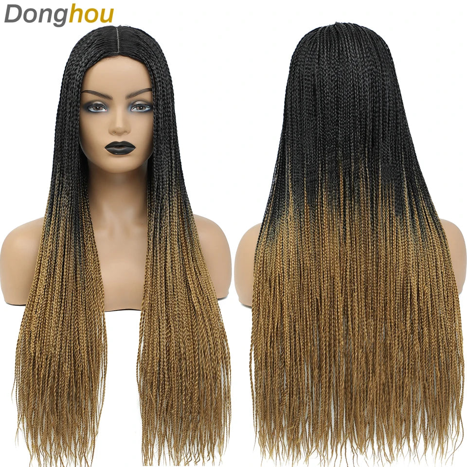 Long Straight Box Braided Wigs 26'' Good Quality Synthetic Twist Braids Wigs Perruque Tresses Africaines Femmes Solde Easy Wear